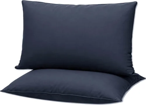 Miniatura 11 de Juego de 2 almohadas de cama planas ultra delgadas tamaño estándar, extra suaves, alternativas a las almohadas de plumas, para dormir de estómago