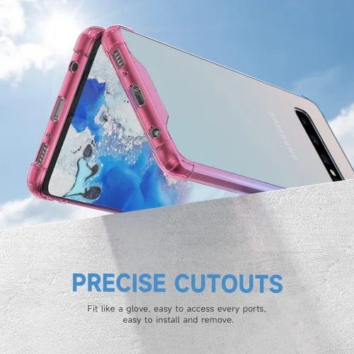 Miniatura 6 de Funda para Galaxy S10 (no Plus), transparente y bonita funda delgada con degradado para teléfono, TPU reforzado, parte trasera de policarbonato azul