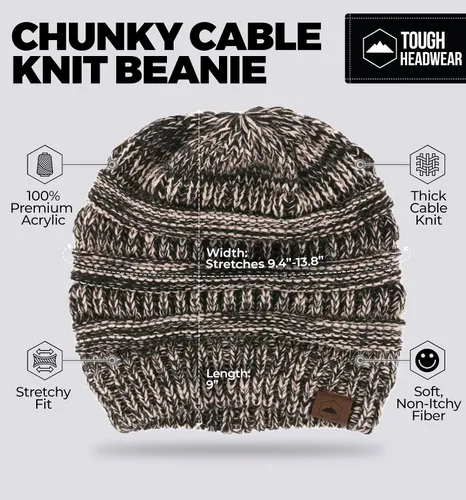 Miniatura 43 de Gorro de punto para mujer, cálido y suave, elástico, para clima frío de Tough Headwear