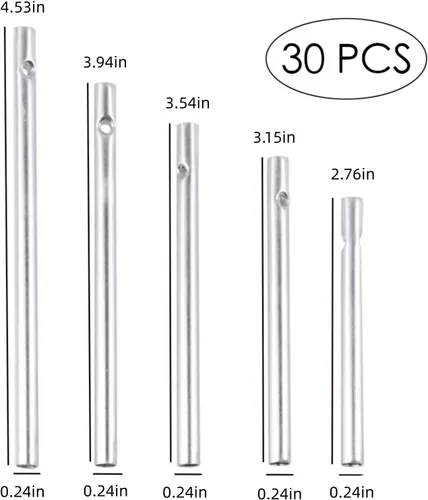 Miniatura 7 de Tubos de campanillas de viento, 30 piezas, kit de campanillas de viento, partes de campanillas de viento para bricolaje, hogar, jardín, decoración