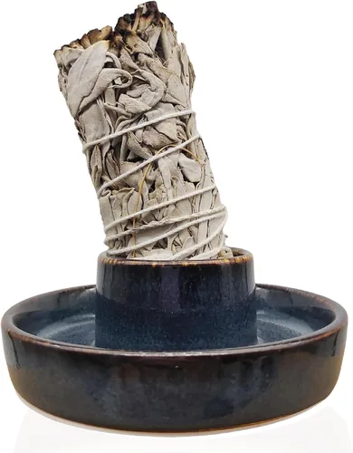 Miniatura 13 de Dorepine - Quemador de incienso de cerámica hecho a mano para palos, soporte para varillas de incienso para meditación, sala de yoga, decoración