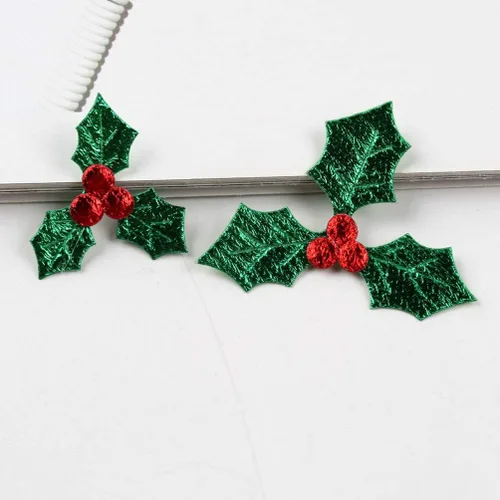 Miniatura 7 de EXCEART 100 piezas de bayas de acebo artificiales con hojas verdes de Navidad, ramas de baya de acebo, accesorios de decoración para bricolaje