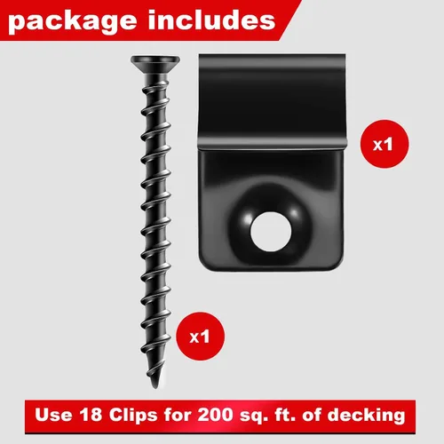 Miniatura 3 de Dunzy 1 Pack 304 Stainless Steel Start Clips Universal Decking Clip with Decking Screws for Composite Deck Boards, Hidden Fasteners