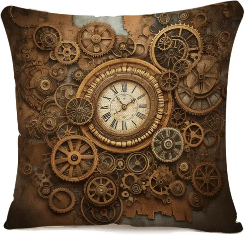 Miniatura 11 de IBILIU Fundas de almohada de 18 x 18 pulgadas con diseño de arte grunge, color verde, rojo y dorado, pintura de óxido, fundas de cojín de lino