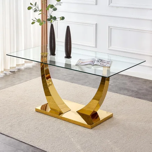 Miniatura 79 de Mesa de comedor moderna para mesa de comedor de mármol sintético de 4/6, 63 pulgadas, mesa de cocina rectangular, mesa de cocina y comedor de fácil