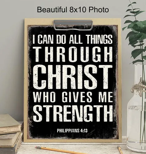 Miniatura 3 de I Can Do All Things Through Christ - Filipenses 4 13 - Decoración religiosa de pared - Regalos cristianos para hombres - Regalos católicos