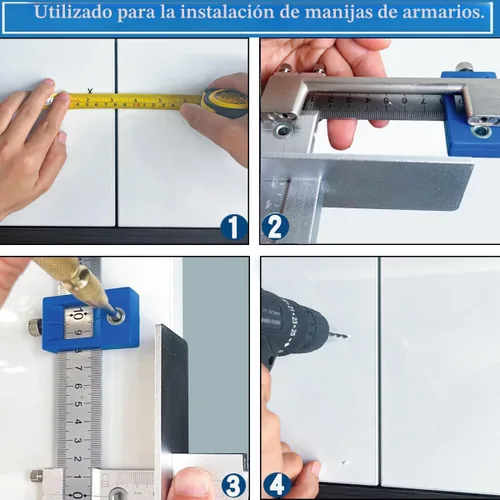 Miniatura 4 de King&Charles Plantilla de Herrajes para Gabinete, Plantilla de Mango de Gabinete de Metal con Punzón Central Automático, Juego Perfecto - Evita