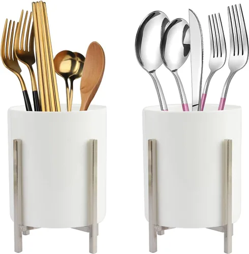 Miniatura 13 de 2 Piezas Soporte para Cubiertos de Encimera, Soporte de Cocina para Cucharas y Tenedores, Organizador de Utensilios de Encimera, Soporte para Sólido