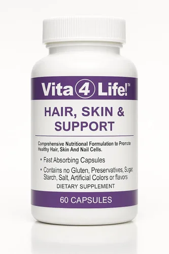Vita4Life! Biotin 2000mcg + MSM Vitaminas para el crecimiento del cabello para mujeres y hombres | Suplemento de apoyo para el cabello, la piel y