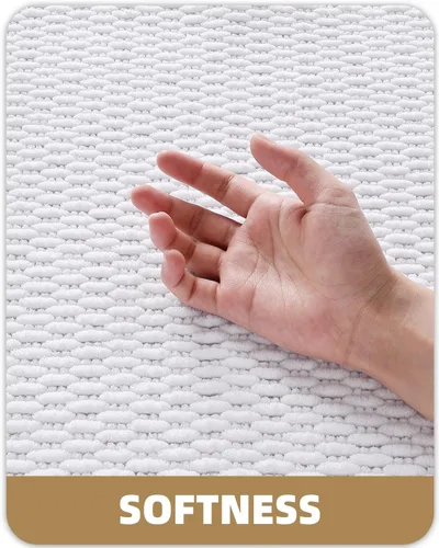 Miniatura 5 de Color&Geometry Alfombras de baño con parte trasera de goma, antideslizante, lavable a máquina, alfombra bohemia de felpilla suave y absorbente