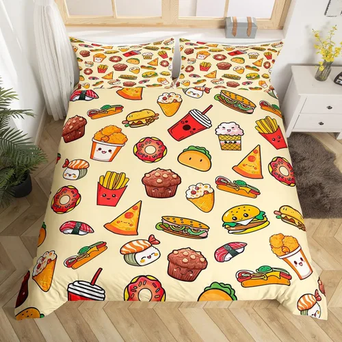 Miniatura 32 de Funda de edredón con estampado de extraterrestre, juego de ropa de cama de nave espacial para niños y niñas, decoración de habitación