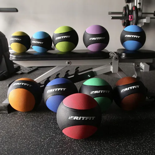 Miniatura 4 de RitFit Weighted Medicine Ball - Non-Slip Rubber Shell & Dual Texture Grip - Workout Exercise Ball for Core Strength, Balance Training, Coordination