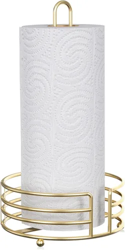 Miniatura 10 de Buruis Soporte de toallas de papel para encimera, dispensador de toallas de papel de metal con asa en forma de U y base estable, dorado