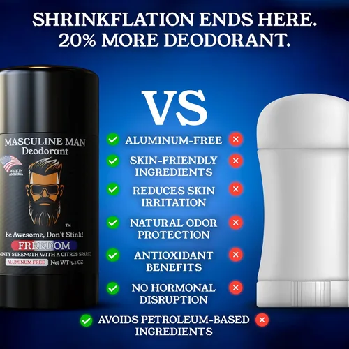 Miniatura 6 de Desodorante para hombres – Desodorante para hombre sin aluminio – Desodorantes naturales de tamaño de viaje – Protección contra el sudor