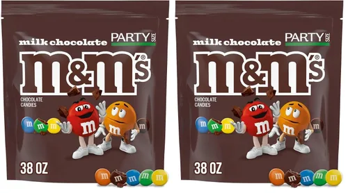 Miniatura 10 de M&M'S Caramelos de chocolate con leche, tamaño de fiesta, bolsa de 38 onzas