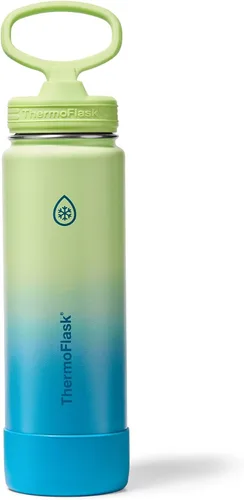 Miniatura 10 de ThermoFlask Botella de agua aislada con tapa de boquilla, a prueba de fugas, botella de agua de acero inoxidable para bebidas frías y calientes