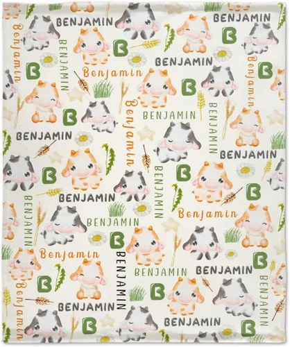 Miniatura 11 de Manta de franela de vaca para regalo, ultra suave y acogedora, manta de forro polar ligera y mullida, manta de felpa cálida para sofá, cama, 30 x 40