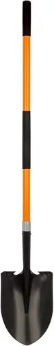 Miniatura 9 de Pala para excavar, pala de jardín resistente con mango en D, mango de madera de punta redonda de 41 pulgadas, ideal para jardinería, paisajismo