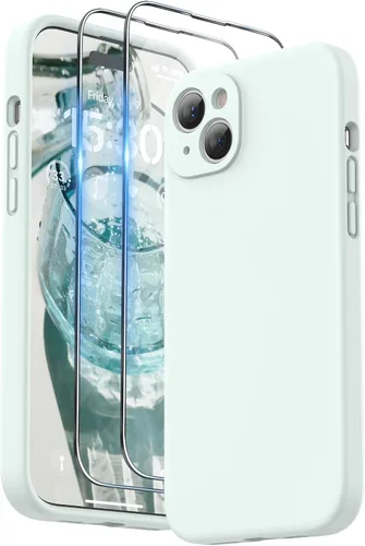 Miniatura 13 de SURPHY Funda diseñada para iPhone 15 Plus con protector de pantalla y cordón, correa de teléfono y funda de silicona líquida para teléfono