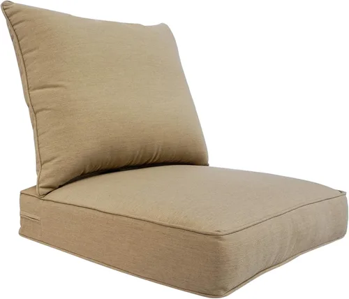 Miniatura 16 de Cojín para muebles de exterior, cojines para silla de asiento profundo, asiento de espuma, tela Sunbrella 24 x 24 pulgadas, lona carbón Lona
