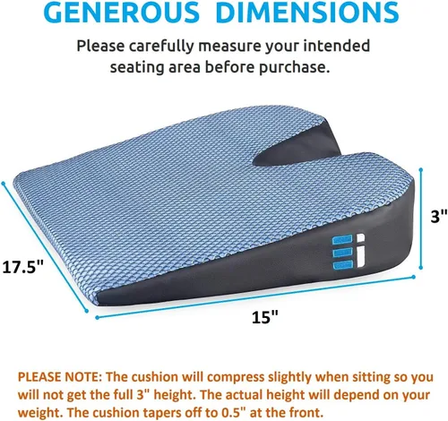 Miniatura 2 de Cojín de espuma viscoelástica para asiento de automóvil para conducir, cojín ergonómico de cuña para dolor de espalda, alivio de la ciática