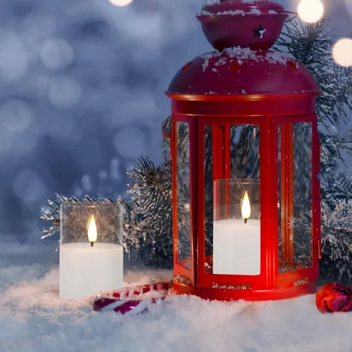 Miniatura 2 de VIODAIM Paquete de 6 velas votivas de cristal parpadeantes sin llama con control remoto, velas votivas de cera real de 2 x 3 pulgadas, funcionan