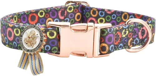 Miniatura 16 de Collar de perro con hebilla de metal, duradero y ajustable, suave para perros pequeños, medianos y grandes 03-flor5