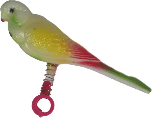 Miniatura 13 de Penn-Plax Bird Life Espejo de dos flores con campana, juguete interactivo para pájaros con espejos florales giratorios y campana colgante, accesorio