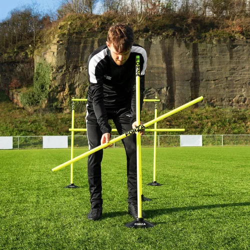 Miniatura 7 de FORZA Juego de obstáculos ajustables Pro Entrenamiento de velocidad y agilidad con bases de goma o picos de tierra para mayor estabilidad