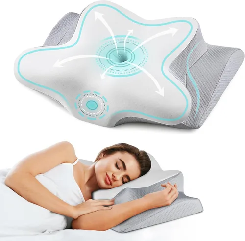 Miniatura 8 de Almohada cervical para el cuello – Almohada ergonómica para dormir de lado para aliviar el dolor, almohada cervical refrescante para dormir