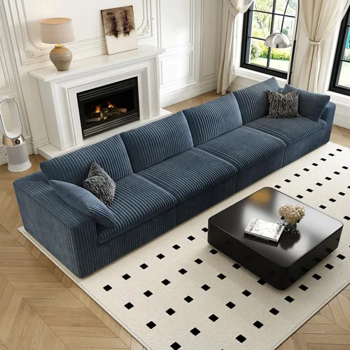 Miniatura 13 de LoveSeat Cloud Couch Sofá Seccional Modular para Sala de Estar, Sofá Moderno con Asiento Profundo, Sofá de 2 Plazas Sin Huesos con Otomana, Cómodos
