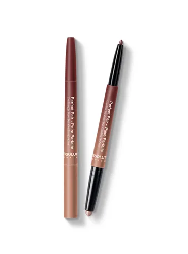 Miniatura 16 de Absolute New York ALD04 Perfect Pair Lip Duo, Labios más llenos y carnosos, Tono más profundo para contornear labios, Lápiz labial satinado y Madera