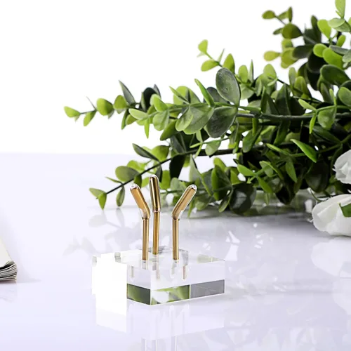 Miniatura 3 de Hipiwe Soporte de exhibición de brazo de metal dorado con base acrílica, soporte de caballete de exhibición pequeña para esfera, bolas de cristal