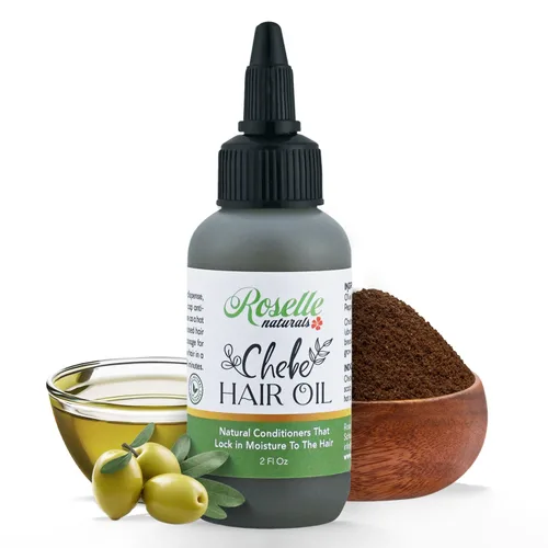 Roselle Naturals Aceite Chebe para el crecimiento del cabello, fabricado en Estados Unidos, 2 onzas líquidas, aceites para el cabello en polvo
