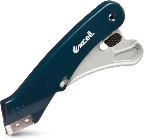 Excell AC-9 Cuchillo utilitario activado por palanca con bloqueo de seguridad, agarre ergonómico y cómodo para cartón, cuerda, corte de cuero, marco