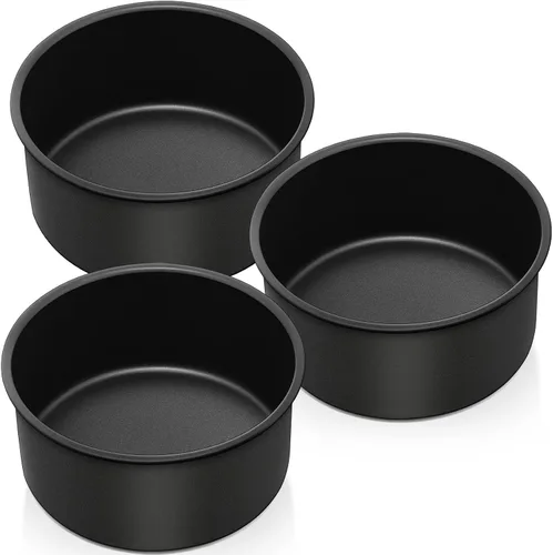 Miniatura 12 de P&P CHEF Molde para tartas de 8 pulgadas, antiadherente, redondo, para hornear, juego de moldes para cumpleaños, bodas, 2.94 pulgadas de profundidad