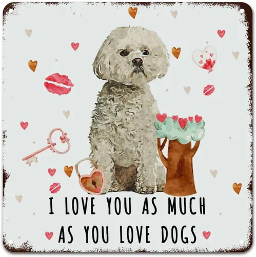 Miniatura 12 de Love Mails Chow Chow Dog Aluminum Art Signs I Love You As Much As You Love Dog Retro Vintage Art Wall Plaque Valentine Gift Metal Tin Sign for Kid