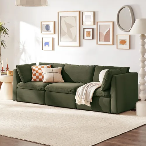 Miniatura 39 de mopio Sofá Seccional Modular de Gran Tamaño con Fundas Completamente Extraíbles y Almacenamiento, Convertible en Forma de U, en Forma de L