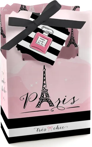 Big Dot of Happiness París, Ooh La La - Cajas temáticas para baby shower o fiesta de cumpleaños - Juego de 12 unidades