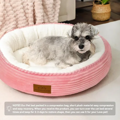 Miniatura 8 de Zerbuger Camas lavables de 20 pulgadas para gatos de interior, cama redonda en forma de dona para mascotas, para gatos, perros pequeños, cachorros