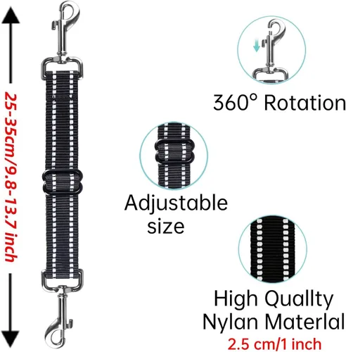Miniatura 6 de Clip de seguridad para el collar de punta, clip de seguridad para perro, conector de arnés para perro, correa de respaldo de nailon reflectante