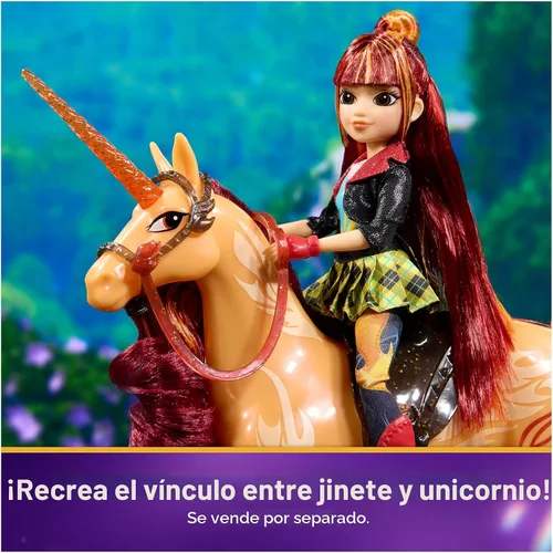 Miniatura 6 de Unicorn Academy, Poder de la Amistad Cinder con Silla y Brida Translúcida de 11 Pulgadas, Muñecas y Juguetes de Unicornio, Regalos y Pequeños