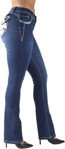 Miniatura 4 de The Sexy Flare Bootleg Ripped Premium Bootcut - Jeans para mujer, Blanco