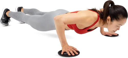 Miniatura 4 de ProsourceFit Discos de ejercicio deslizantes de núcleo, deslizadores de doble cara para uso en cualquier superficie en casa o gimnasio para Negro