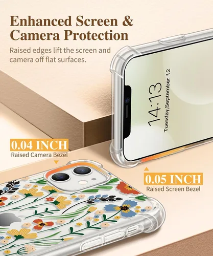 Miniatura 5 de GVIEWIN - Funda para iPhone 11 con protector de pantalla + protector de lente de cámara, [sin amarillamiento] Funda protectora transparente suave