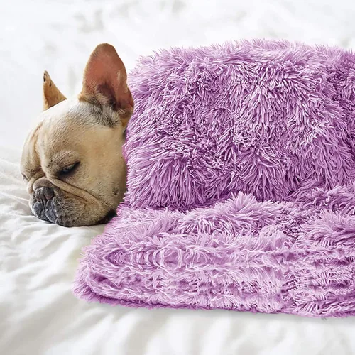 Miniatura 12 de Manta de cama para mascotas, manta de forro polar esponjoso para perro, manta suave para cachorros, gatos, gatitos, S, M, L, XL, manta sherpa Rosa