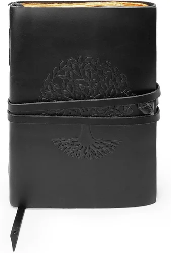 Miniatura 46 de Diario de cuero para mujeres y hombres, 200 páginas, 5 x 7 pulgadas, regalos para mujeres, diario de viaje, cuaderno de mujer, marcador de 7 chakras