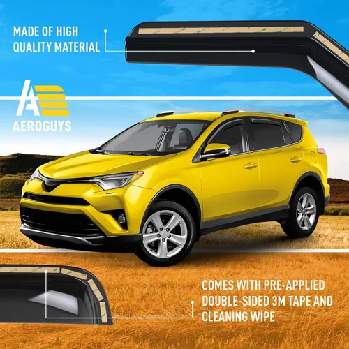 Miniatura 6 de Deflectores de ventana extra duraderos en el canal, protectores de lluvia aptos para Toyota RAV4 2013-2018, viseras solares, ventilación de viento