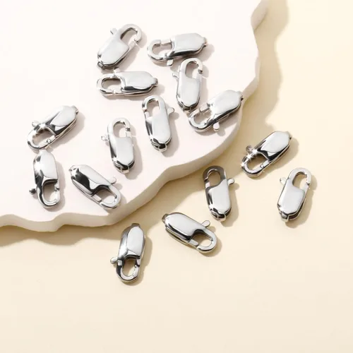 Miniatura 6 de 15 cierres de langosta de 0.630 in de acero inoxidable 316 a granel para collares, pulseras, joyería, manualidades, 15