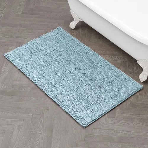 Miniatura 14 de Laura Ashley Tapete de baño de chenilla Astor 100% poliéster Decoración de baño premium Lavable a máquina Respaldo TPR Mide 17 x 24 Aqua